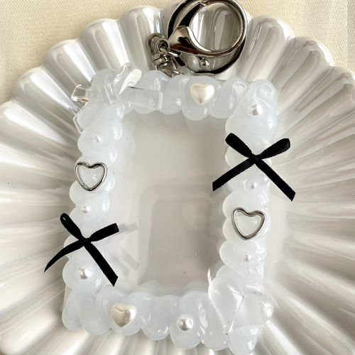 ホイップ デコ トレカケース キーホルダー ハンドメイド 韓国 ハート