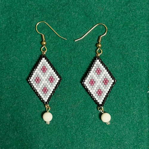 ひし形ビーズピアス/イヤリング BB-PカラーシリーズM ピアス（フック