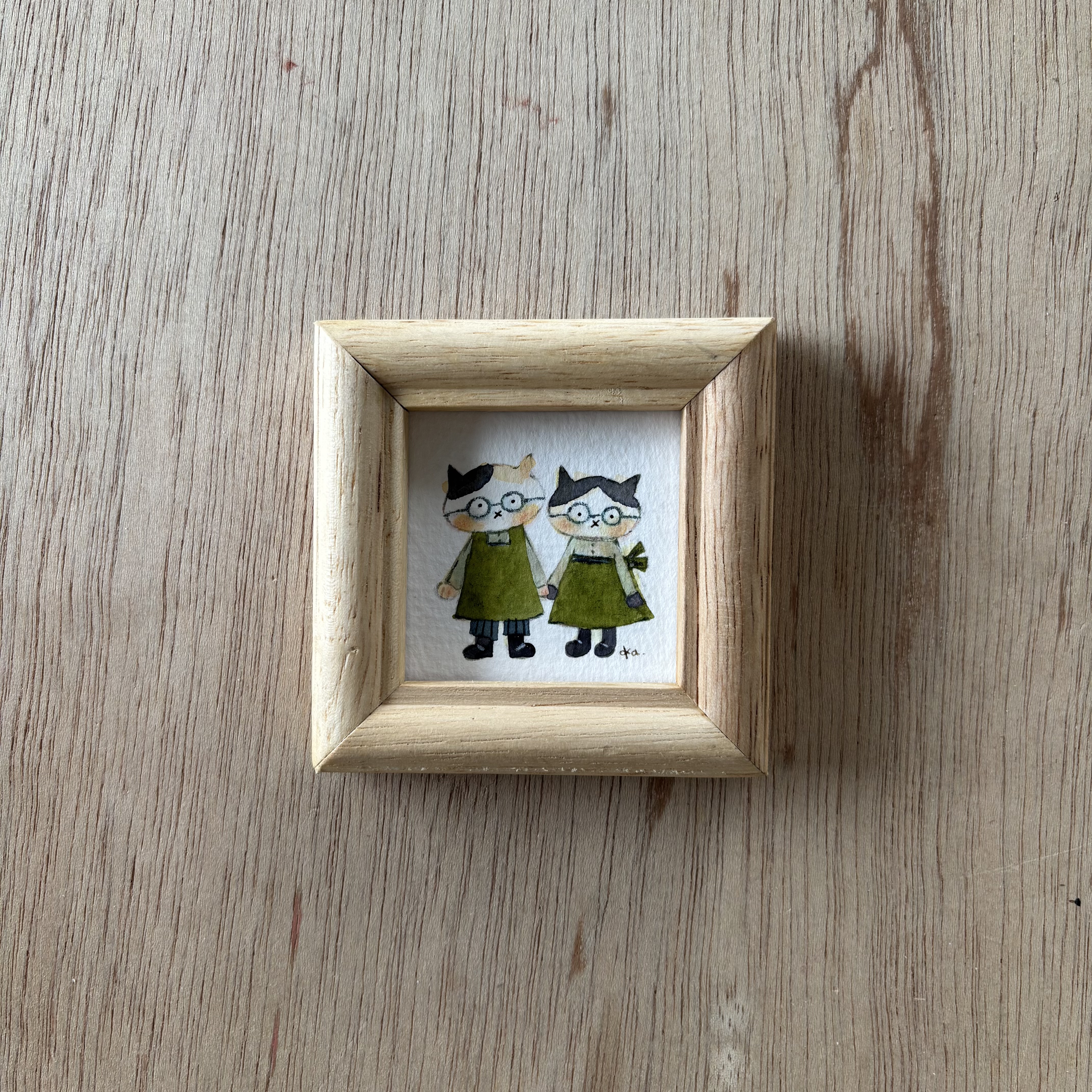 「猫さんご夫婦」ミニ額　原画