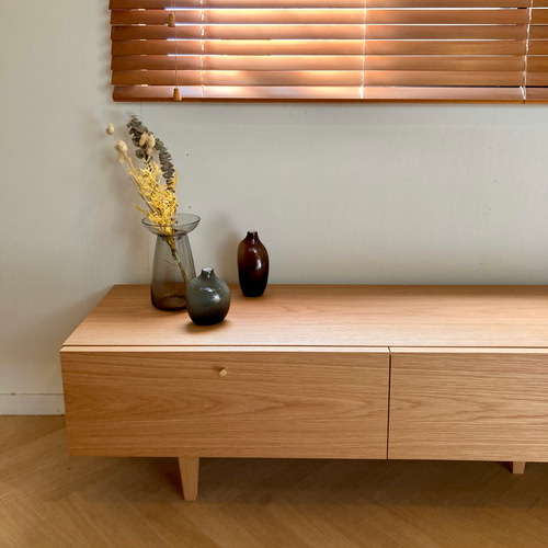 1台限定！直ぐに発送！】180㎝オーク色テレビボード 無垢 1台限定！直ぐに