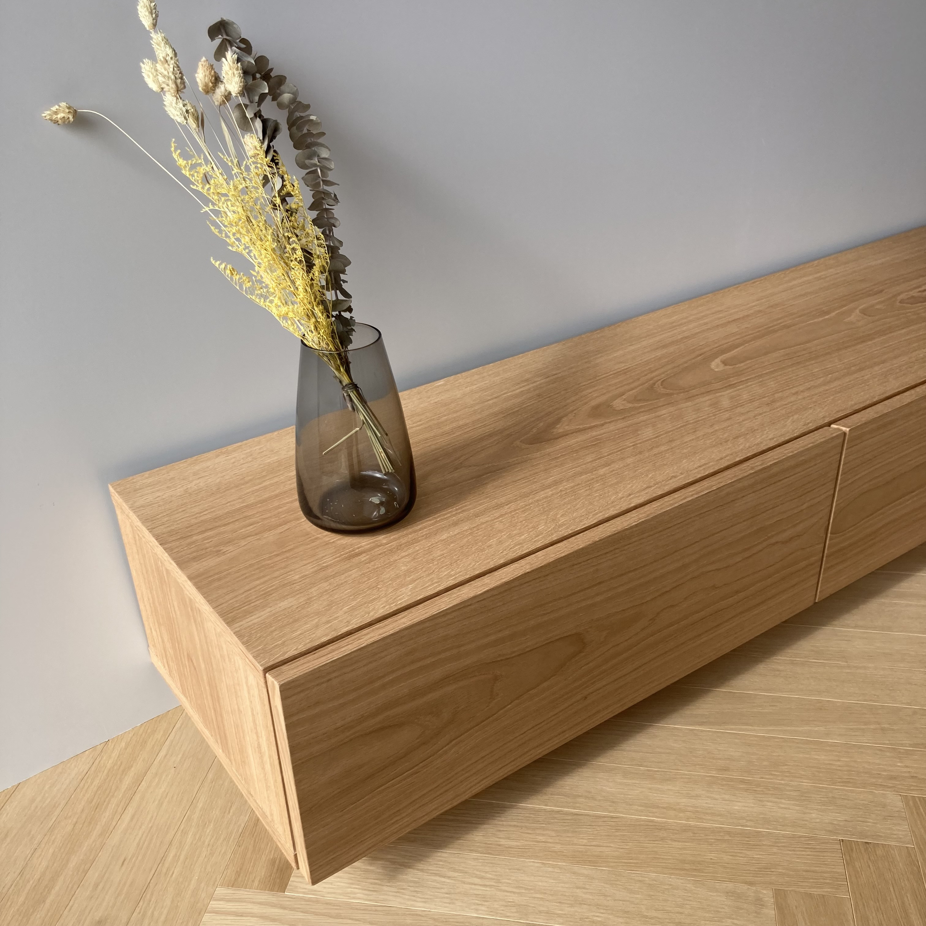 テレビボード　200cm  北欧　オーク　テレビ台　おしゃれ　無垢　突板　ローボード　台付き