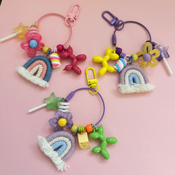 じゃらじゃら キーホルダー キーリング バッグチャーム キーホルダー