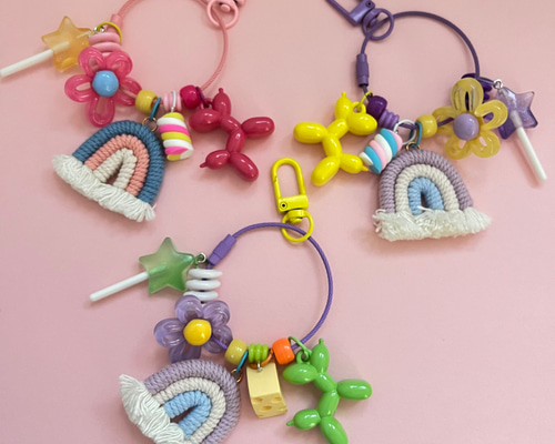 じゃらじゃら キーホルダー キーリング バッグチャーム キーホルダー