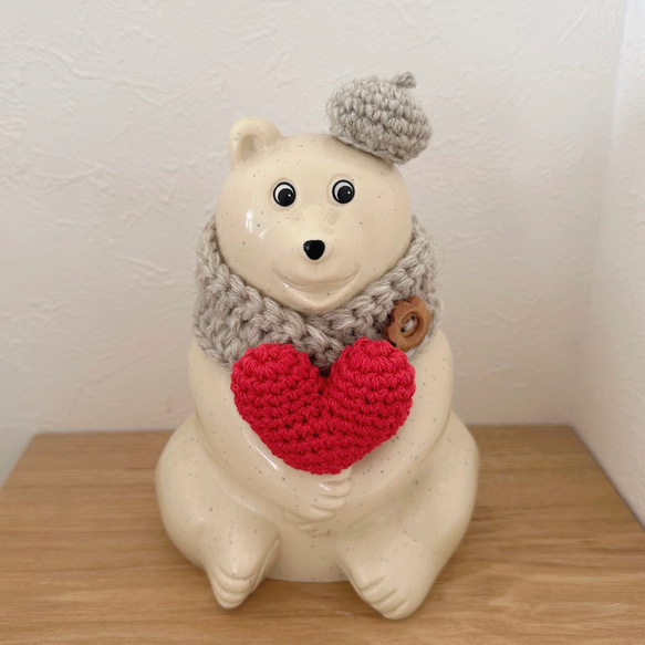 しろくま貯金箱小物＊ぷっくりハート＊バレンタイン その他置物 Felice