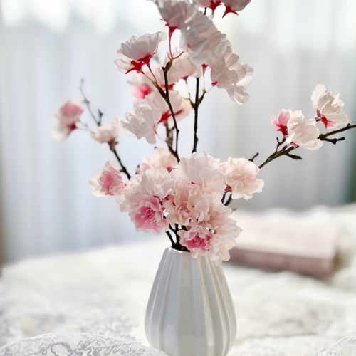 造花アレンジメント 桜子 桜ハンドメイド2024 桜のフラワーアレンジメント 直送可能 枯れない