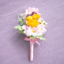 「仏花」「インテリア」桜・ラナンキュラスのミニ花束【春】＜アーティフィシャルフラワー＞ お供え花 6枚目の画像
