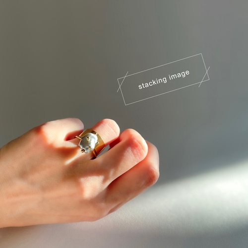 Pearl Dot Ring_K18(750)YG 南洋ケシパール ドットリング 指輪・リング