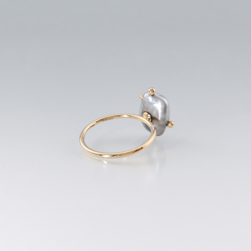 Pearl Dot Ring_K18(750)YG 南洋ケシパール ドットリング 指輪・リング