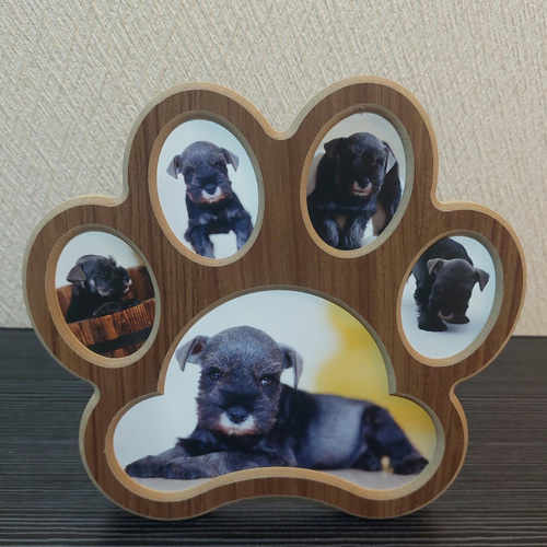 うちの子が ニャンバー ワン！』 ～肉球型フォトフレーム～ ブラウン