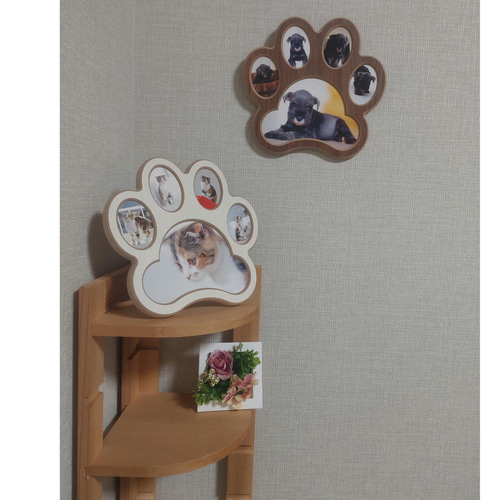 うちの子が ニャンバー ワン！』 ～肉球型フォトフレーム～ ブラウン