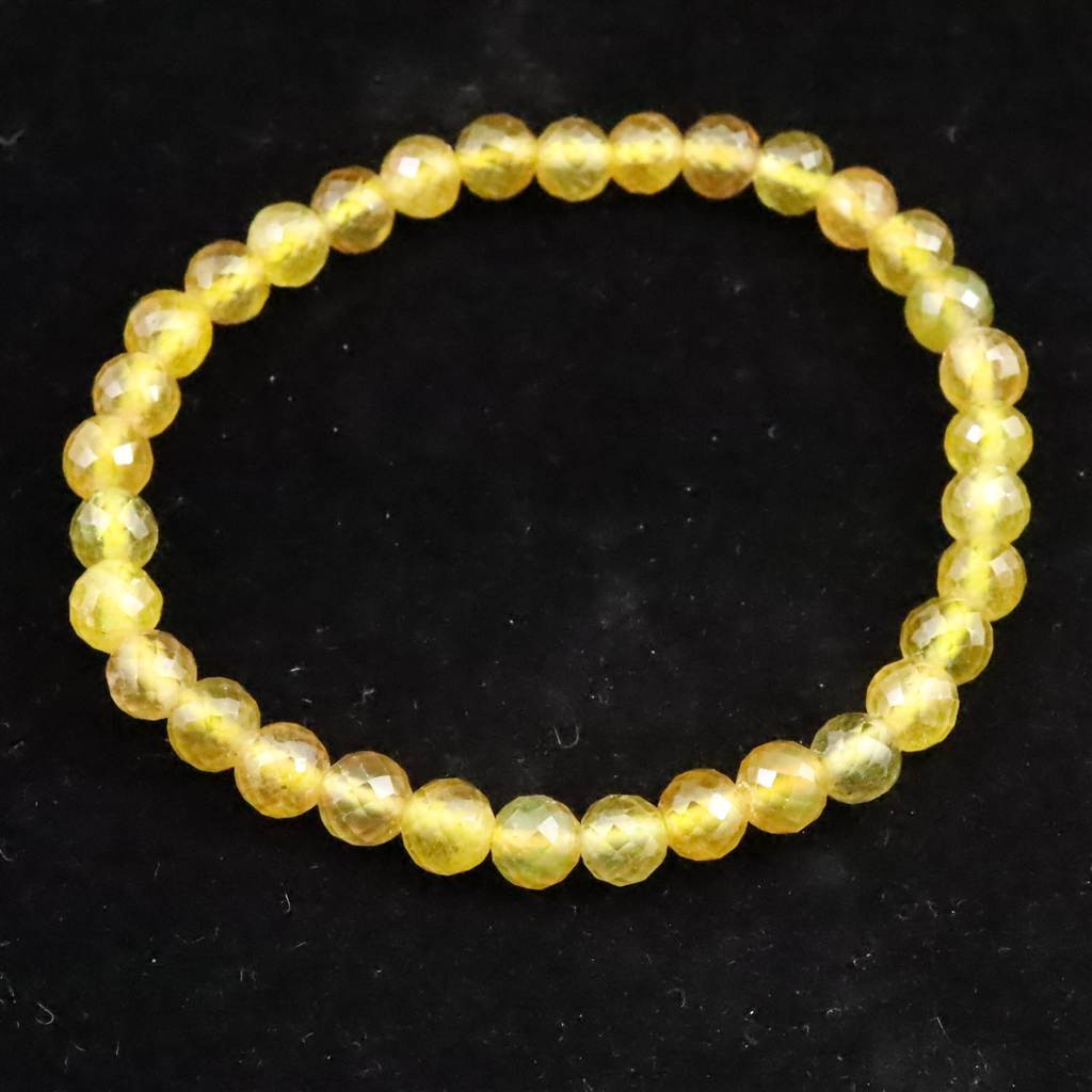 イエローサファイア 6mm玉 ミラーボール　ブレスレット  16.7g #44013