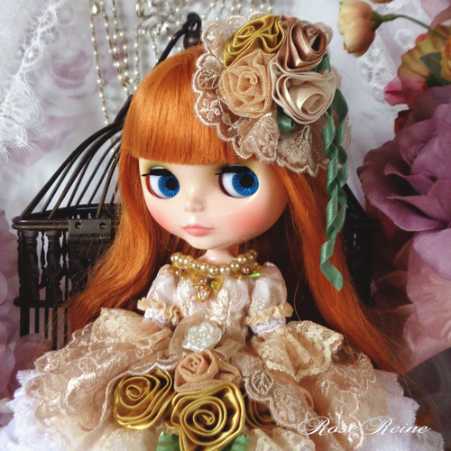 ロリータロマンス 薔薇の妖精ハニーベージュのロマンティックドールドレス豪華4P ロリータロマンス 薔薇の妖精ハニーベージュのロマンティック