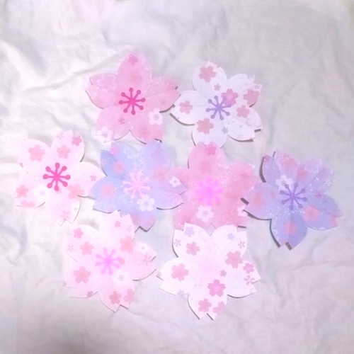 ❀桜❀ 両面 切り紙 春 入学式 折り紙 壁面飾り 雑貨・その他 りん 