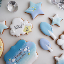 流れ星　【アイシングクッキー】　空　朝焼け　誕生日　おしゃれ　人気　オーダー　通販 4枚目の画像