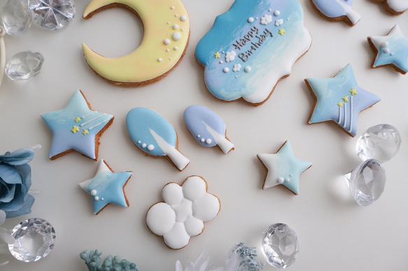 流れ星　【アイシングクッキー】　空　朝焼け　誕生日　おしゃれ　人気　オーダー　通販 3枚目の画像