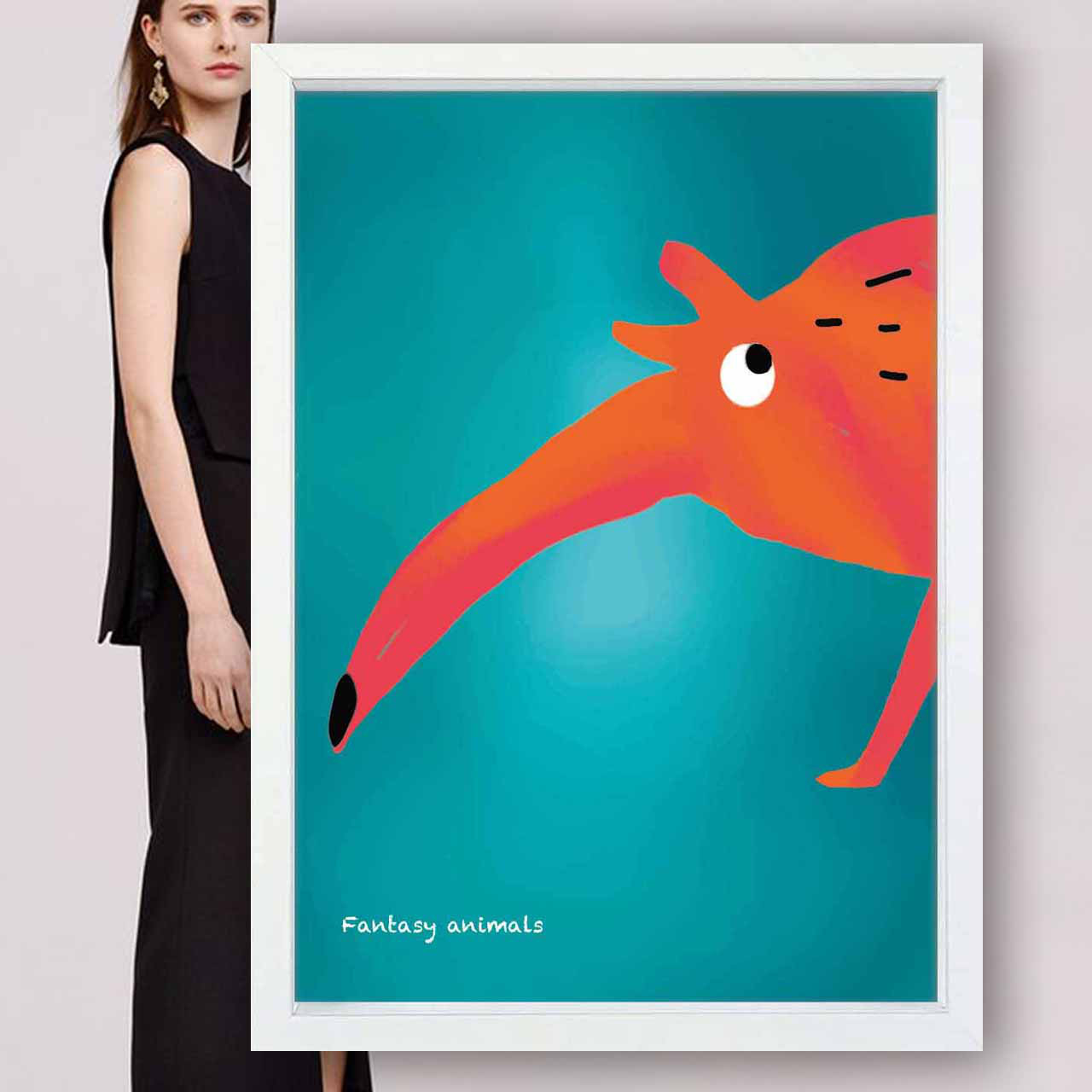 おかしな動物　イラスト　ポスター　A4 A3 A2 A1　アート  　アートポスター　sei検索　2816