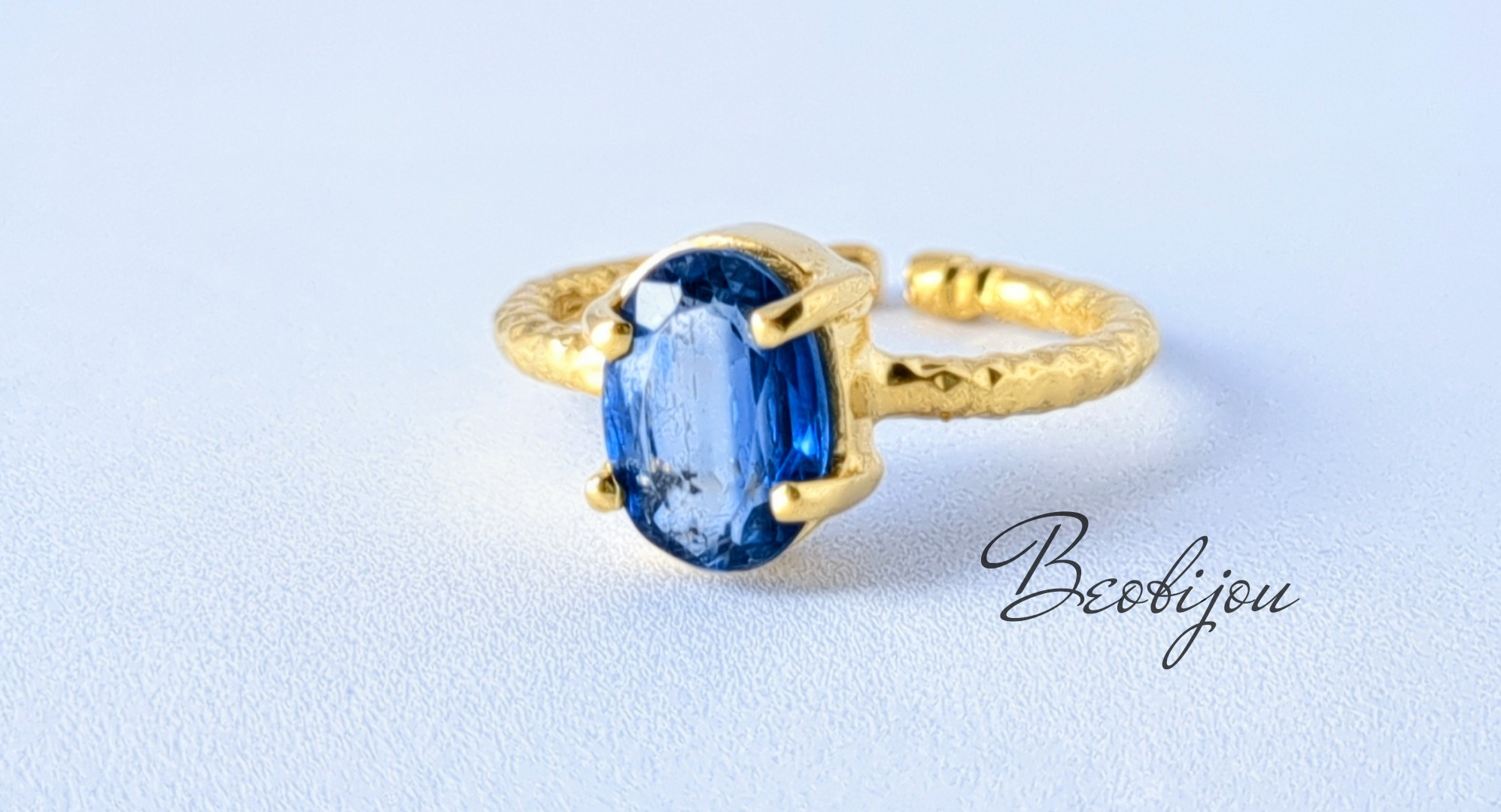 NEW ☆新作☆『宝石質カイヤナイト』☆の世界でひとつの天然石リングsilver925＋18KGP