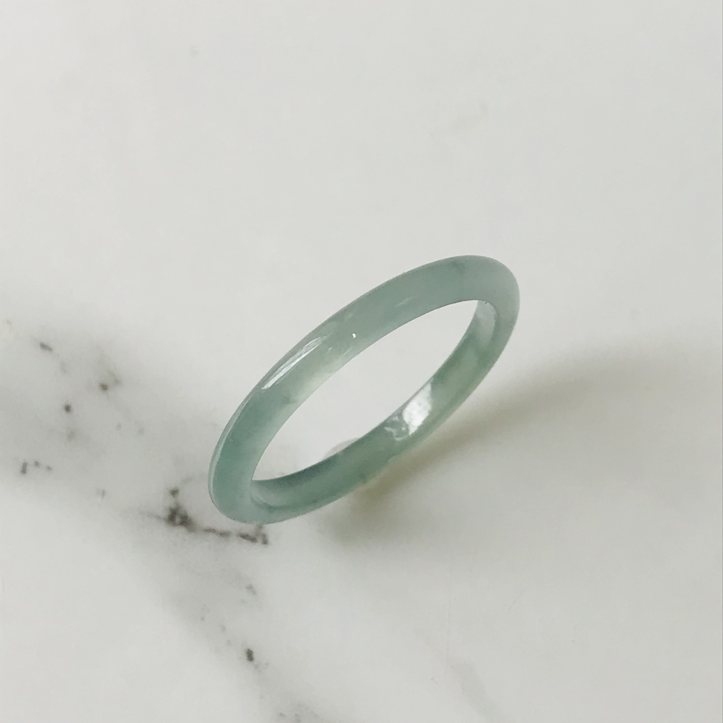 [R35-0019］ ジェイド　JADE ヒスイ　本翡翠　くりぬき　リング　天然石　一点物　グアテマラ産　16号　指輪