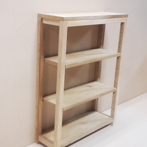 ナラ無垢材と突板を使用したオイル仕上げのオープンラック 棚