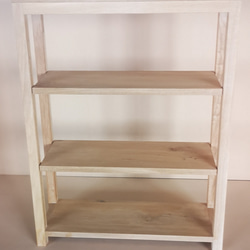 ナラ無垢材と突板を使用したオイル仕上げのオープンラック 棚