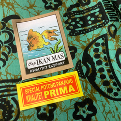 バティックプリントの布　ブルーグリーンバロン 4枚目の画像