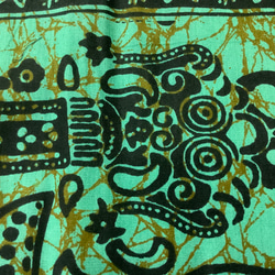 バティックプリントの布　ブルーグリーンバロン 5枚目の画像