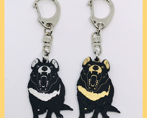 タスマニアデビル キーホルダー アクセサリー 動物 両面加工