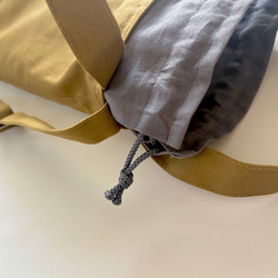 譜面台ケース（カーキ）〜持ち手付、肩紐付の譜面台バッグ〜　厚めキルト芯入りなので譜面台を守ってくれる♡ 8枚目の画像