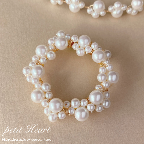 3点セット♡】フラワーパールレースのネックレス・ブローチ