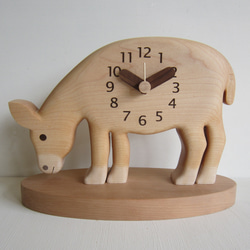 ロバ君のいる風景　卓上時計 1枚目の画像