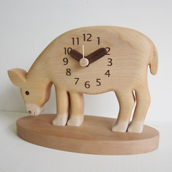 ロバ君のいる風景　卓上時計 3枚目の画像