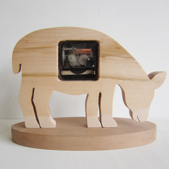 ロバ君のいる風景　卓上時計 4枚目の画像