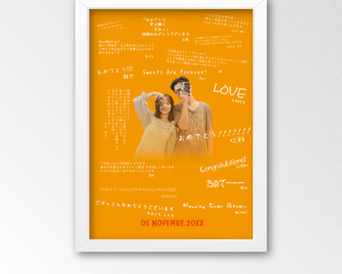 ウェルカムボード 寄せ書き用 チェキ貼り付け用 写真入り ゲストサイン