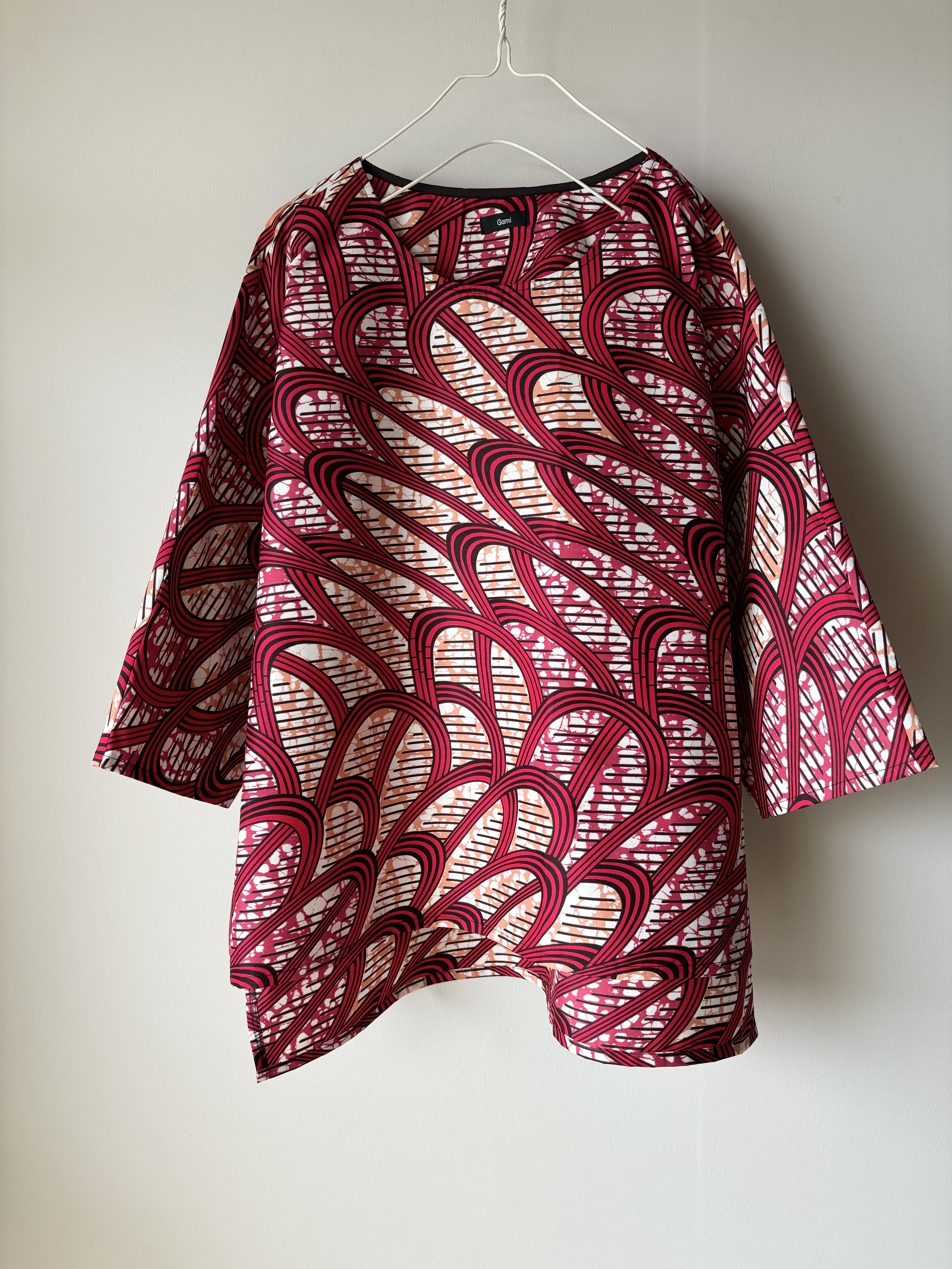 11☆アフリカンプリント☆ドルマンスリーブ☆クルーネック☆プルオーバー