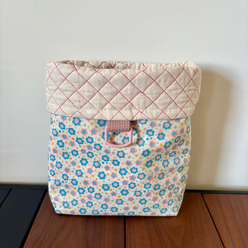 シューズバッグ 27×21×5.5 レトロフラワー 上履き入れ マチあり 上履き