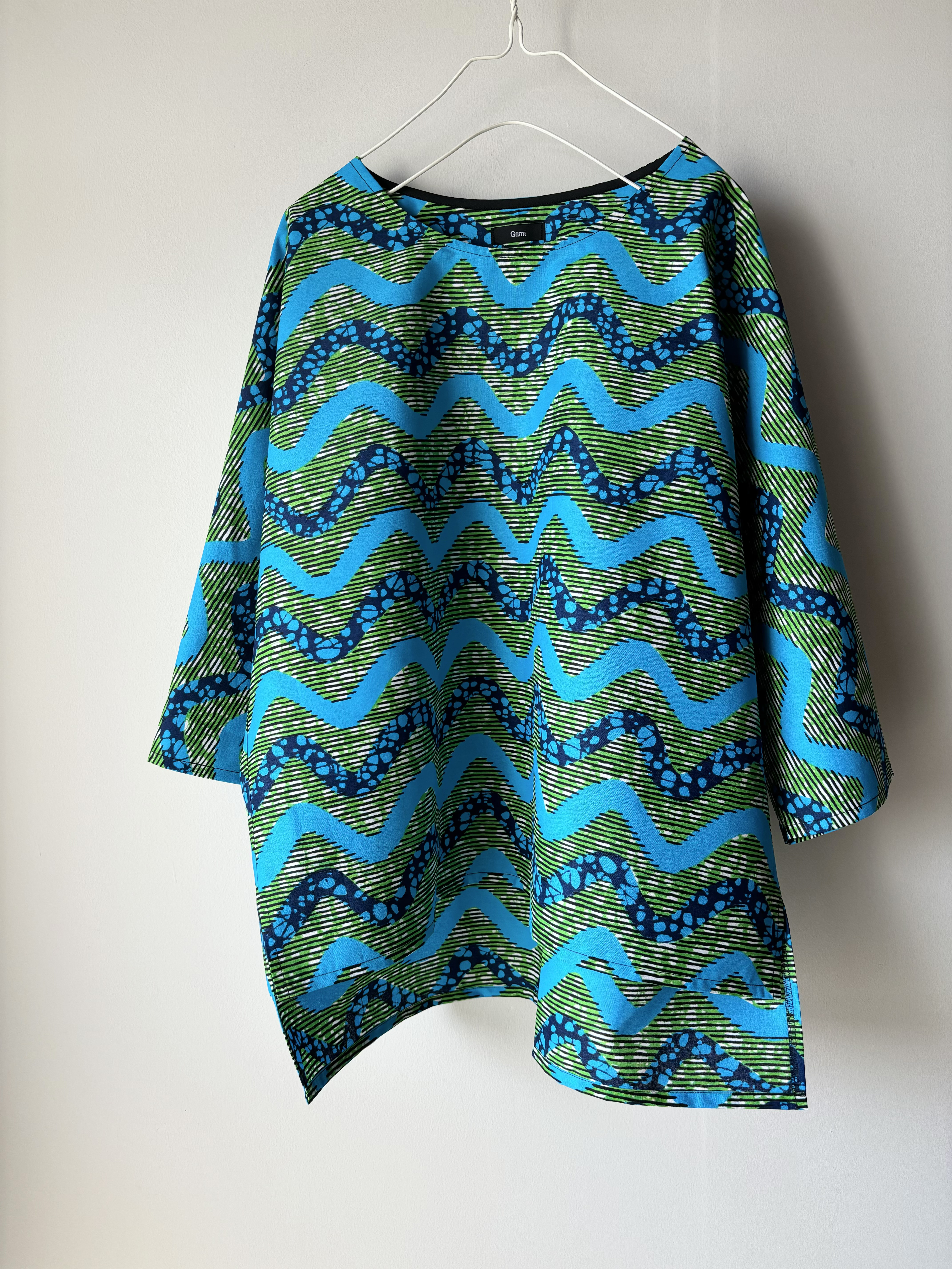 15☆アフリカンプリント☆ドルマンスリーブ☆クルーネック☆プルオーバー