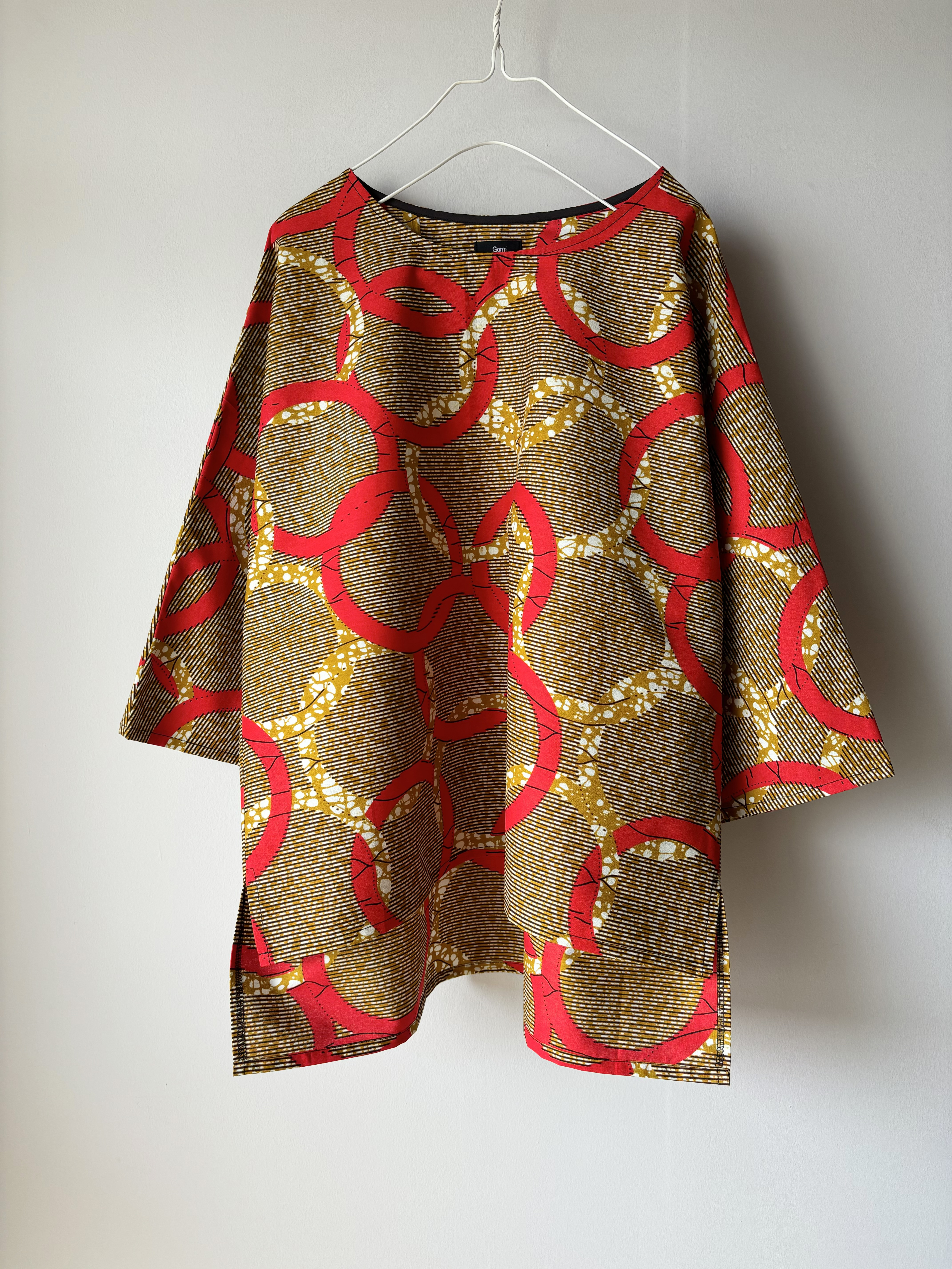 18☆アフリカンプリント☆ドルマンスリーブ☆クルーネック☆プルオーバー