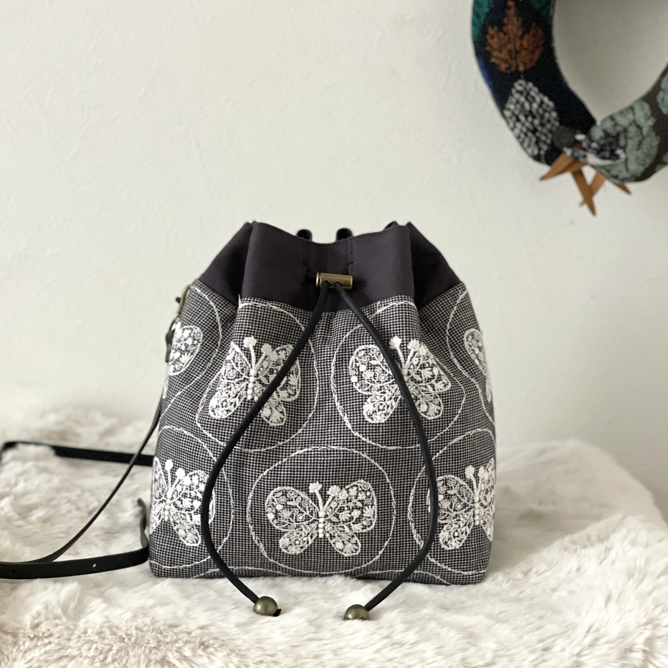 ⚮̈ミナペルホネン forest wing シプリバッグ 巾着ショルダーバッグ