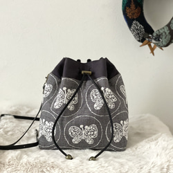 ⚮̈ミナペルホネン jungle relief シプリバッグ 巾着ショルダーバッグ