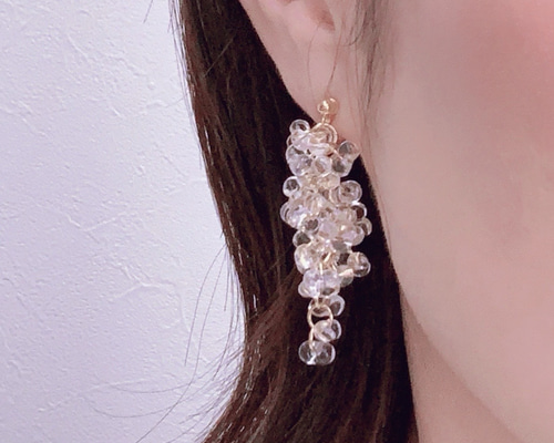 No.591-D　【値下げ】ファルファーレとクリスタル☆ピアス・イヤリング 5d8828886c31783c42beecb0afda7a