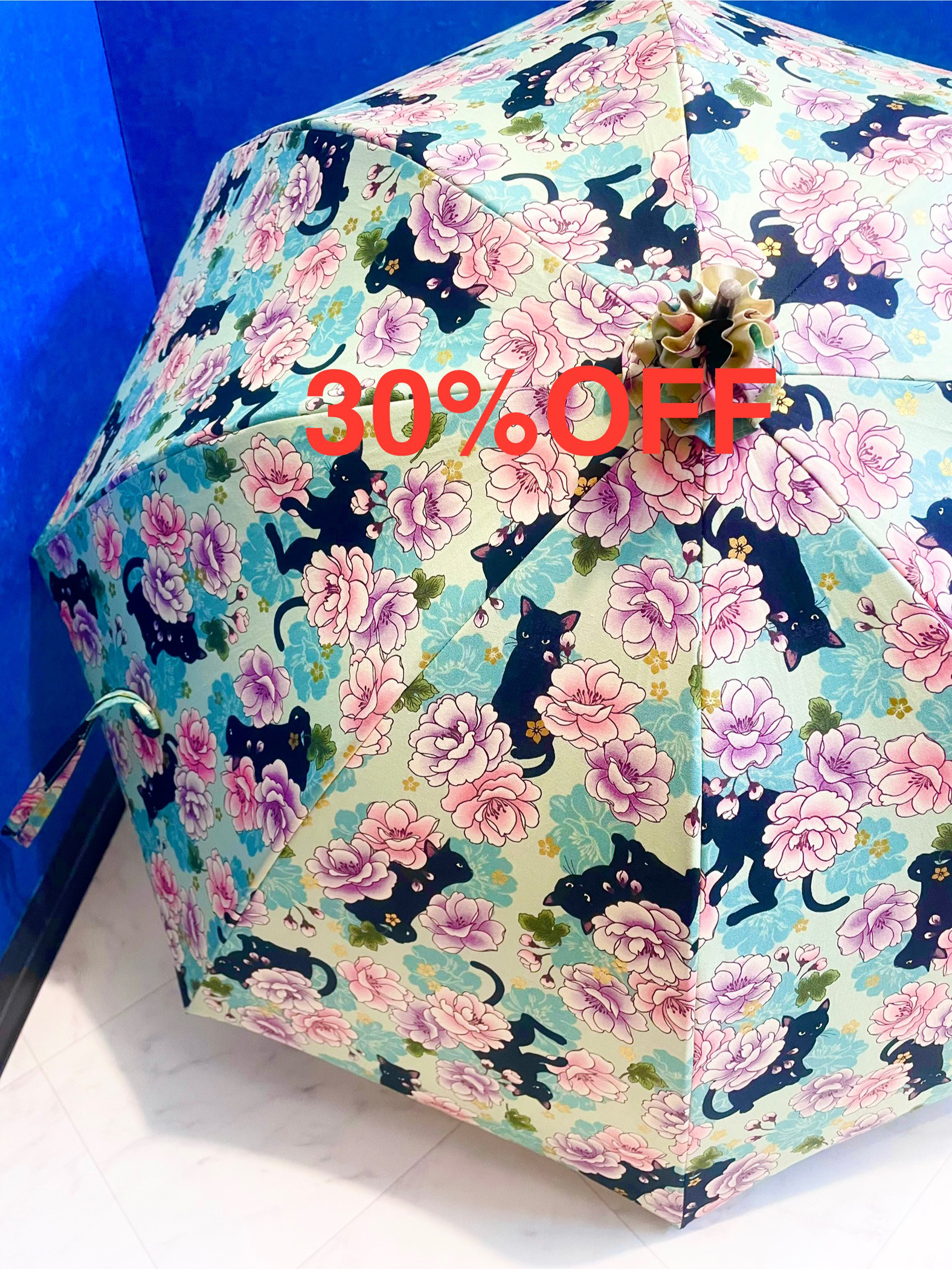 手作り日傘　いやはてに 鬱金桜のかなしみの ちりそめぬれば五月はきたる【限定品】