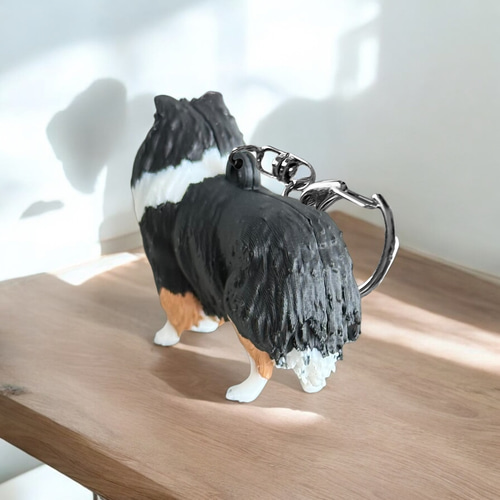 シェルティ/コリー miniリアル3Dフィギュア/ミニチュア キーホルダー