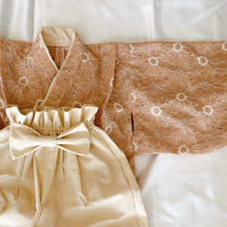 即納】ベビー袴 マーガレット刺繍生地 ベビー服 Linola 通販｜Creema  