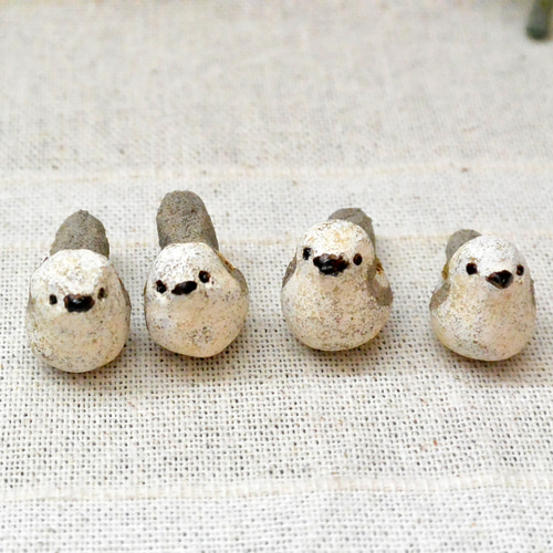 シマエナガ4羽セット オーブン陶芸 小鳥 ミニバード 野鳥 小さな