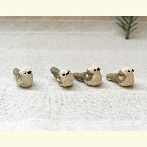 n*◎様 ヤナカーン バード 小鳥 2羽セット シマエナガ4羽セット オーブン陶芸 小鳥 ミニバード 野鳥