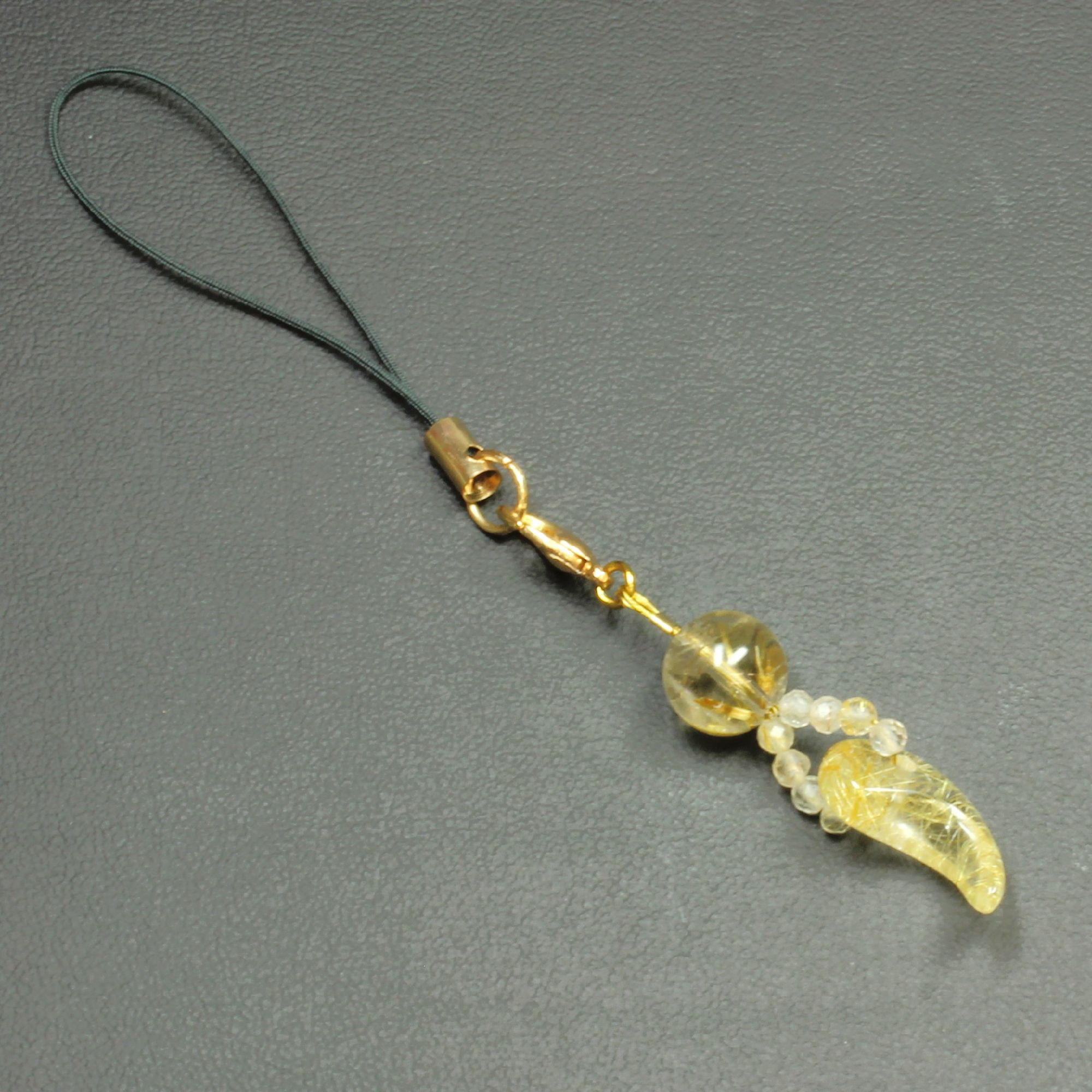 小さなお守り❇️ドルフィンクォーツ ジルバー ゴールドルチル 金運 仕事運 金紅石入り水晶 集中力