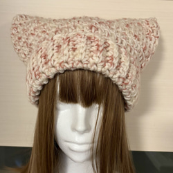 いちご大福様オーダー 猫耳ニット帽 51e58162987045eb3f53c36a290fb3