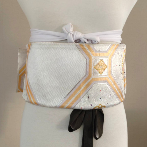 正絹 七五三作り2部式 シルバー×ゴールド 華文模様 5-7歳向け 楽天