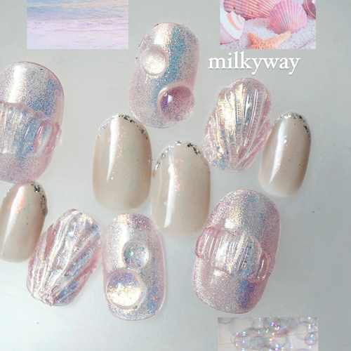 現品 オーロラ×シャボン玉 ネイルチップ ネイルチップ（つけ爪