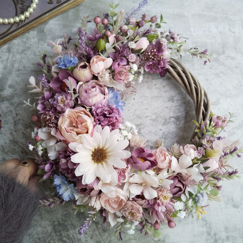 Jolie botanique＜ jardin de rose＞＊春＊フラワーリース＊玄関＊誕生